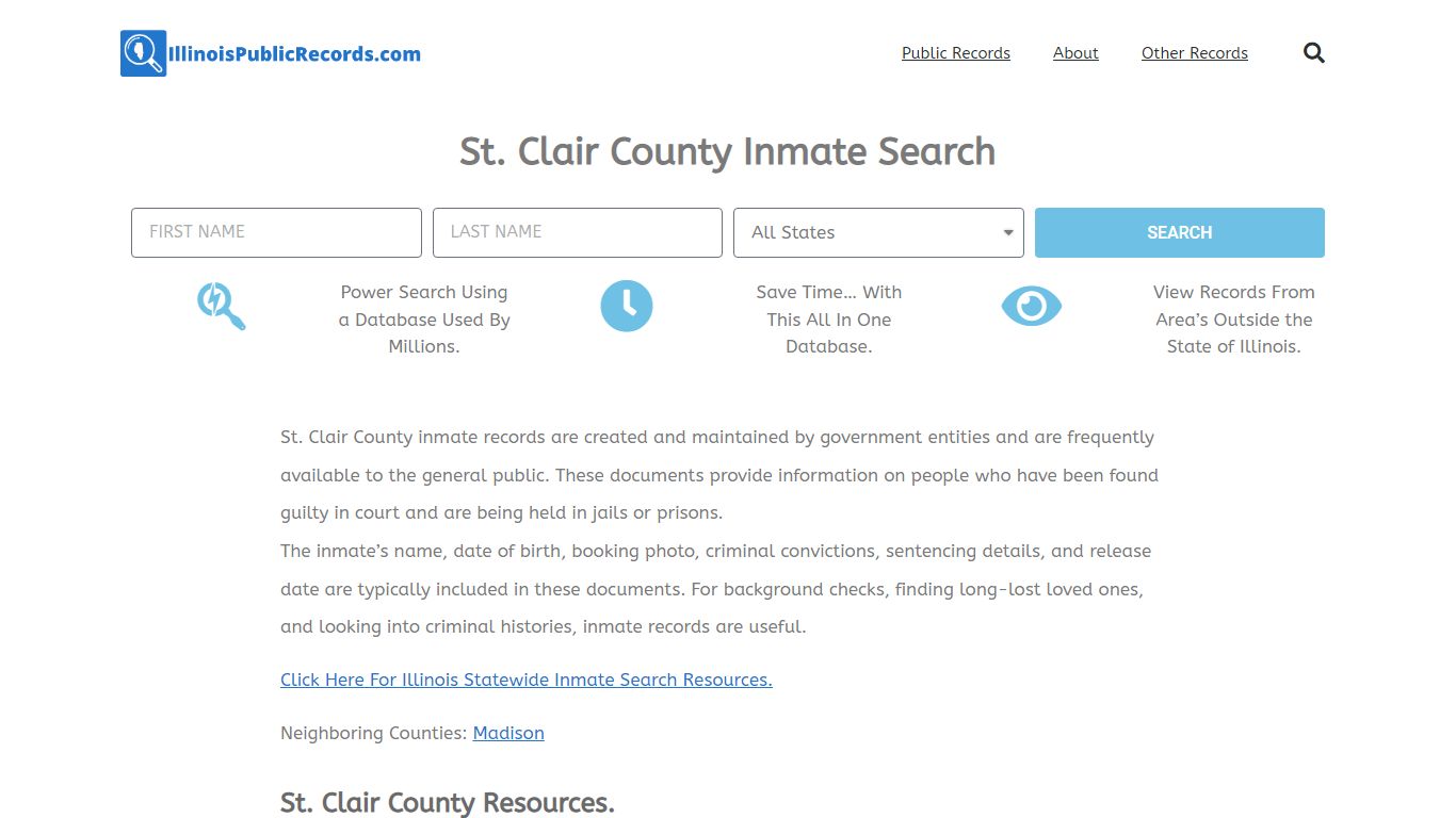 St. Clair County Inmate Search - IL Current & Past Jail Records